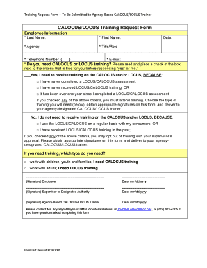 Locus Training  Form