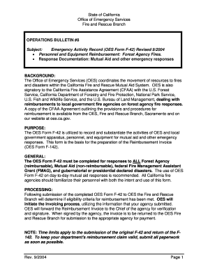 Blank Cal Fire Form 42