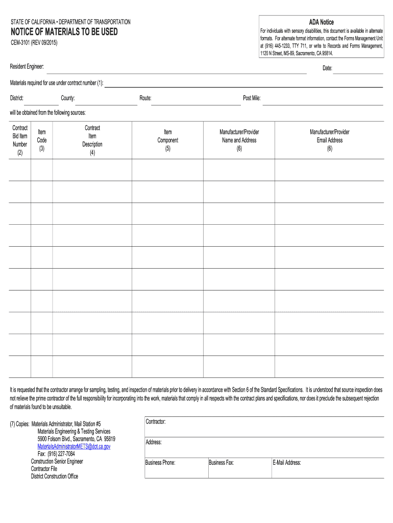  Cem 3101 Form 2006