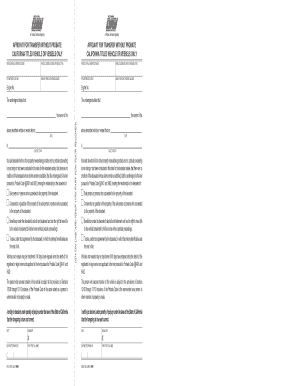 Affidavit of Vehicle Ownership  Form