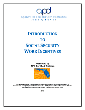 Social Security Work Incentives Training  Form