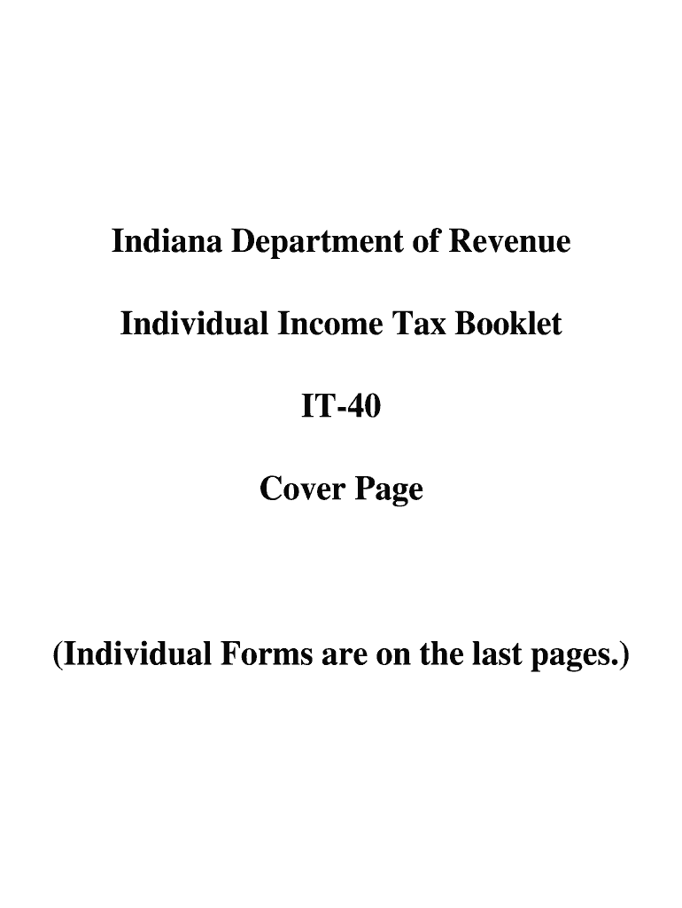 Get and Sign it 40 Indiana Tax Booklet  Form 1998-2022