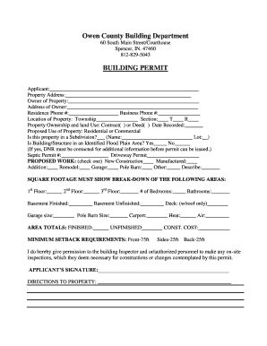 Owen County Building Department  Form