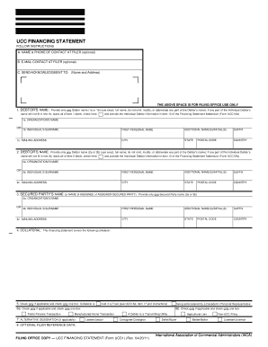 Ucc Financing Statement  Form