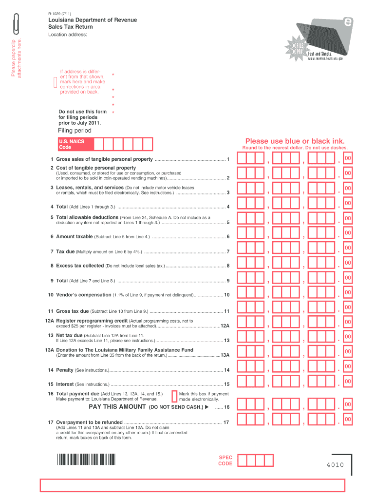  Louisiana Form 4010 Fillable 2011