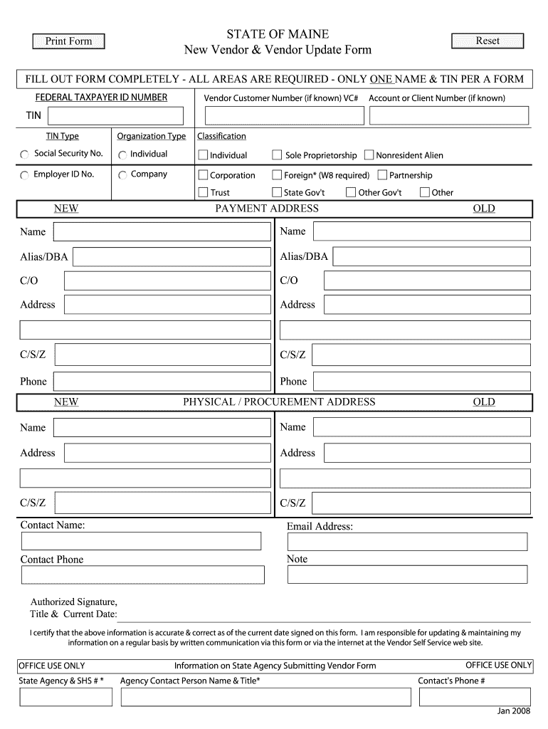 Get and Sign How to Obtain a State of Maine Vendor Customer Number Form