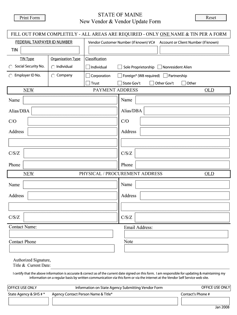 How to Obtain a State of Maine Vendor Customer Number Form