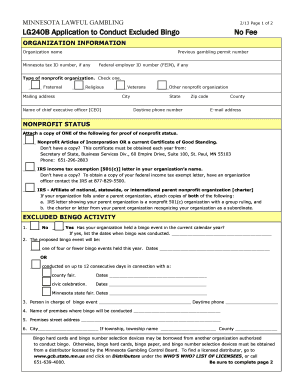  Lg240b Application to Conduct  Form 2013