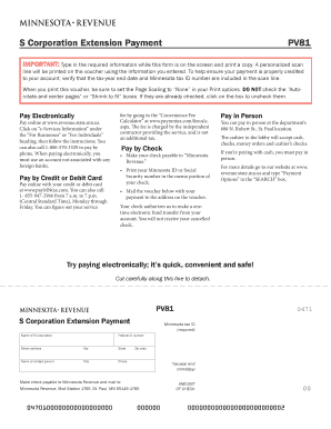 Minnesota Pv81 Form