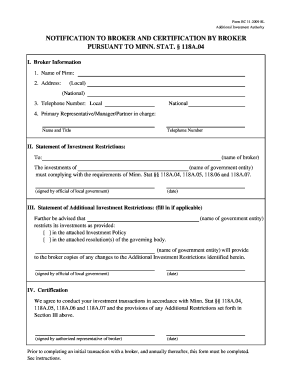 Notification to Broker 118a Form Osa State Mn