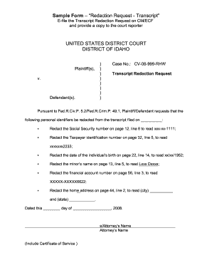 Court Transcript Template  Form