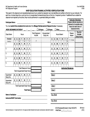 NHEP EducationTraining Activities Verification Form New