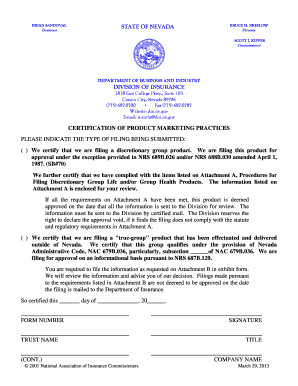 Nevada Department of Insurance Lh100  Form