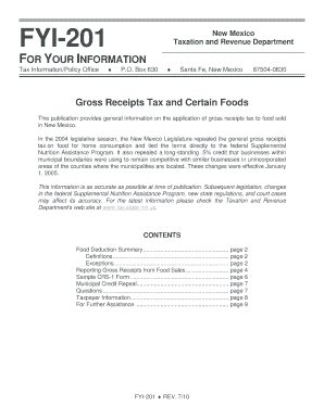 Fyi 201 Crs Taxes New Mexico Form