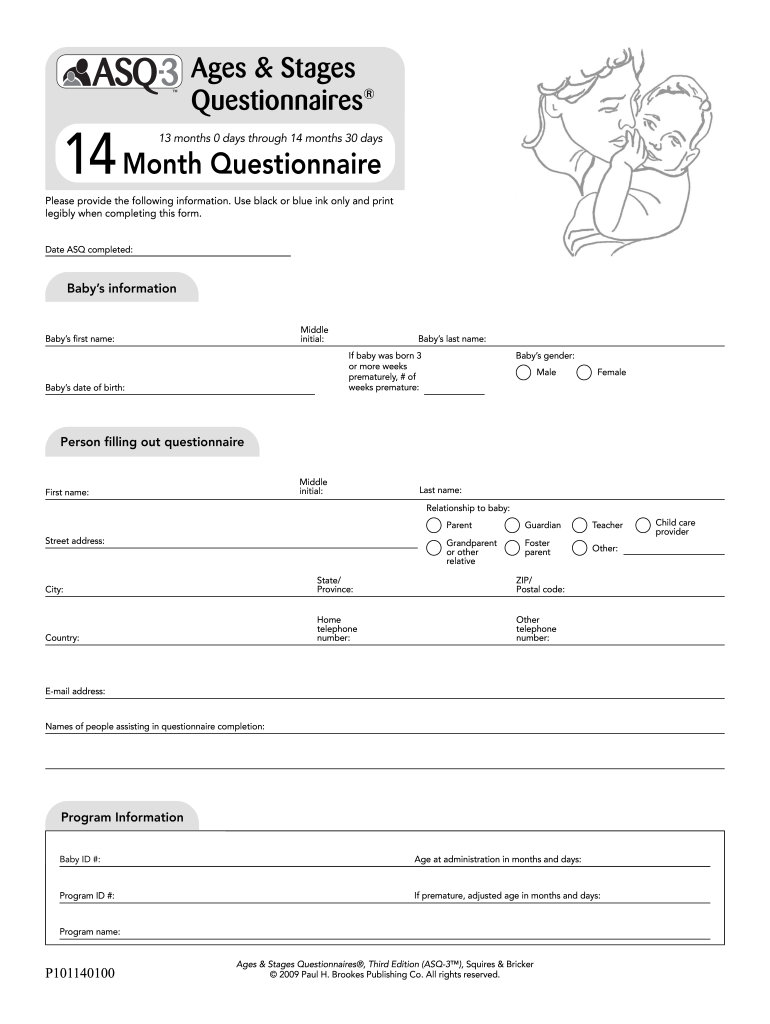 Get and Sign 14 Month Asq 2009-2022 Form