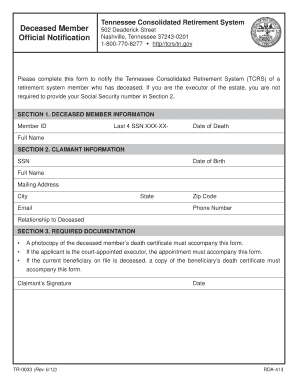 Tr 0033 Tennessee Tcrs  Form