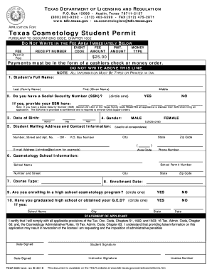 Get and Sign Texas Cosmetology Salon License 2013-2022 Form