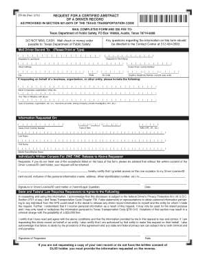 DR36072007 Texas Department of Public Safety Txdps State Tx  Form