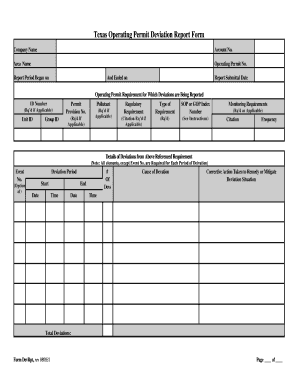 Sop Deviation Form