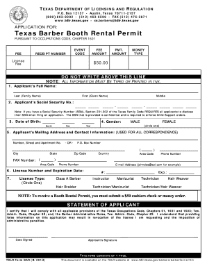 Barber Certificate PDF  Form