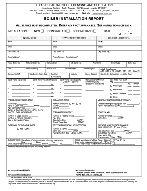 Boiler Installation  Form