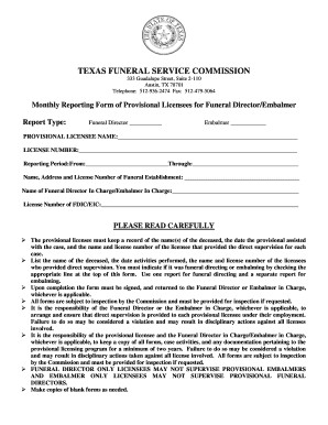 Embalming Certificate Format
