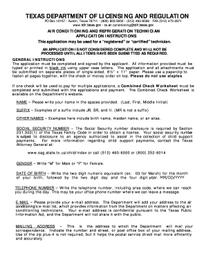 Texas Ac Form