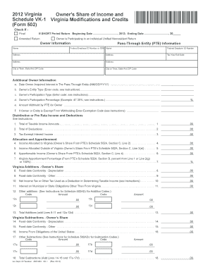 Virginia Vk 1 Instructions  Form