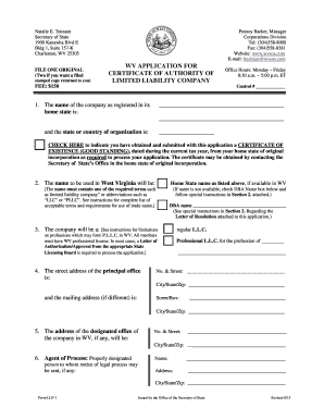 LLF 1 Secretary of State Sos Wv  Form