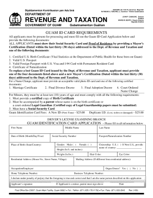 Guam ID Application  Form