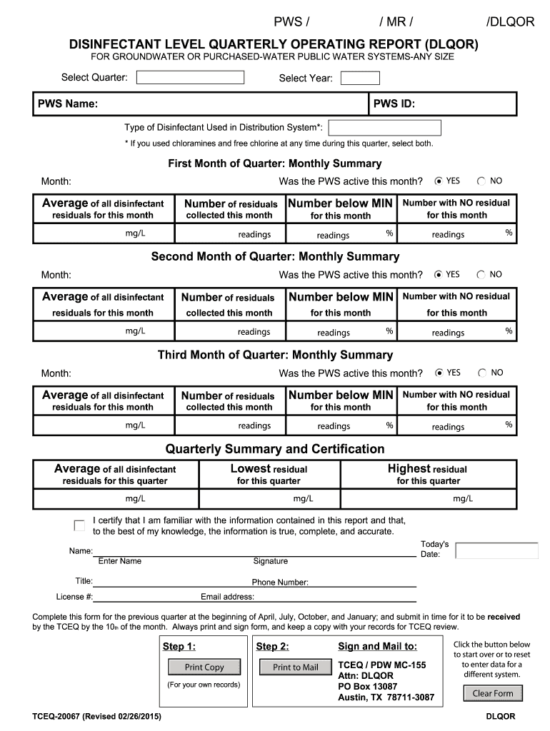  Texas Gov Dlqor 2015-2024