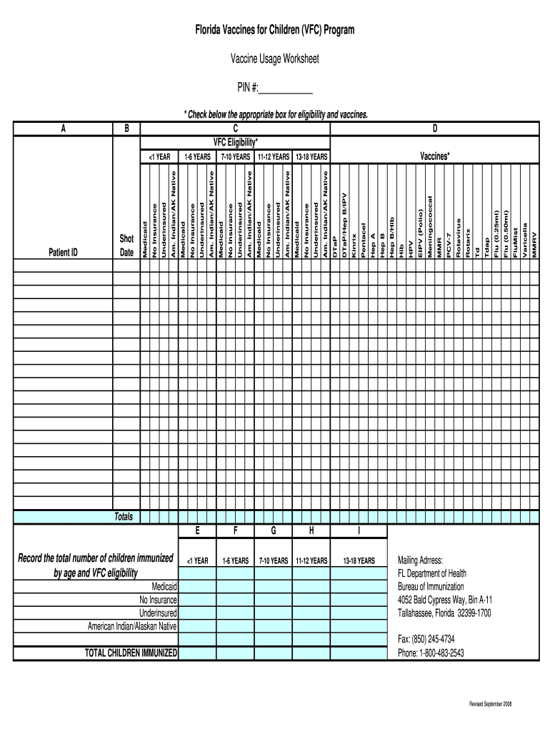  Vfc Adjustment Form Florida 2008-2024