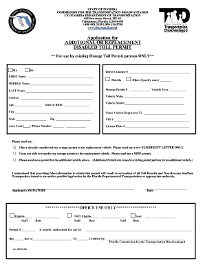 Sunpass Non Revenue Form