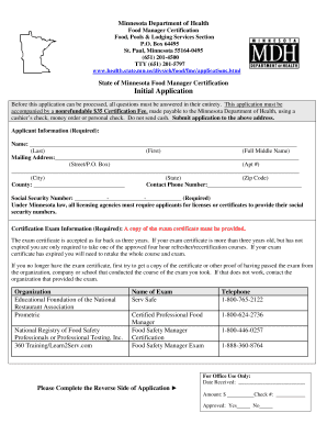 Initial Application Minnesota Department of Health Co Aitkin Mn  Form