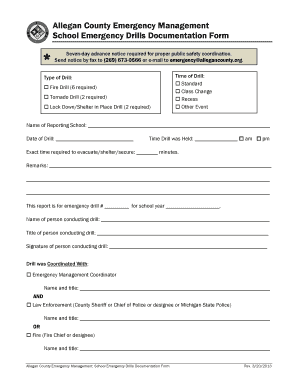  Earthquake Drill Report Sample 2013-2024