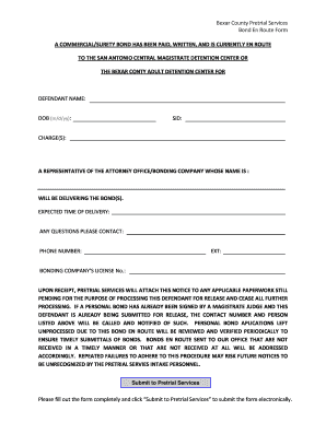 Bexar County Pretrial Services  Form