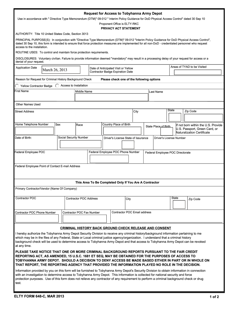  What is Elty Form 2013