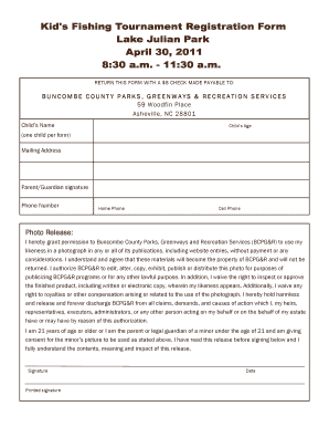 Fishing Tournament Registration Form Buncombe County Buncombecounty