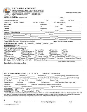 Application for a Building Permit Catawba County Catawbacountync  Form