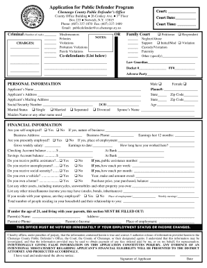 Chenango County Public Defender  Form