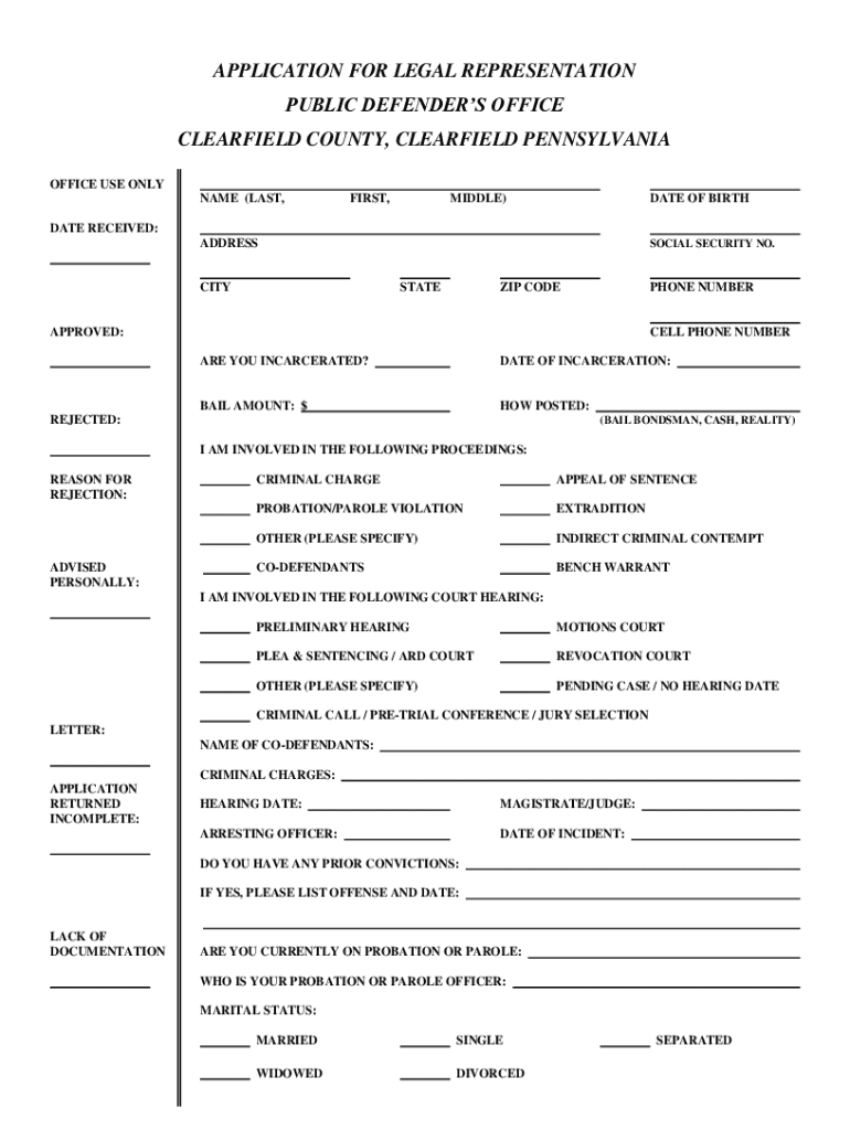Pa Public Defender Application  Form