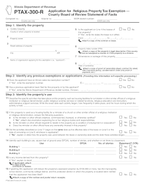 PTAX 300 R Application for Religious Property Tax Exemption Co Coles Il  Form