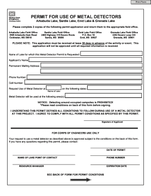 Metal Detecting Permission Form