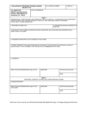 Form 4713 R Cdr U S Army Corps of Engineers Learning Center