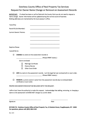 Property Tax Name Change Form PDF