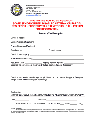 Fnsb Property Tax  Form