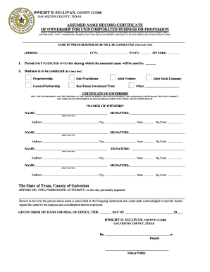 Galveston County Dba  Form