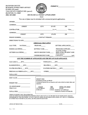 Mechanical Permit Form