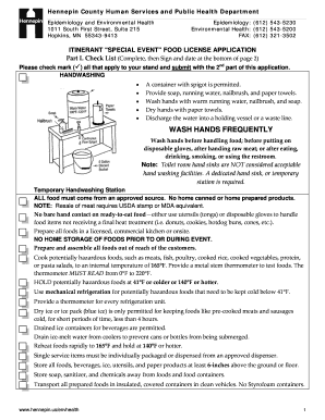 Hennepin County Food License  Form