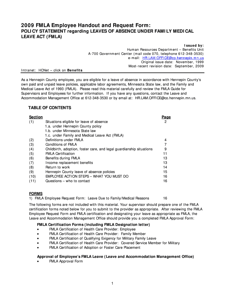  Fmla Forms Employee 2009-2024